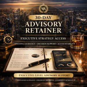 30-day business advisory retainer for executive strategy consulting and ongoing decision support