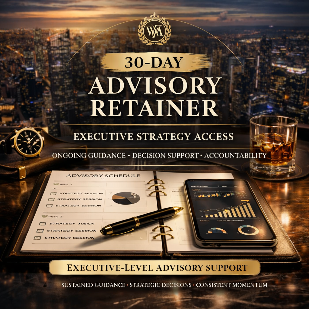 30-day business advisory retainer for executive strategy consulting and ongoing decision support